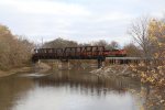 BNSF 9168 leads C-NRMOPP south over the Skunk River